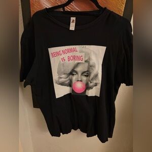 Unknown Brand Black Graphic Tee "Being Normal Is Boring"